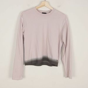 ATM Anthony Thomas Melillo Long Sleeve Tee - Light Pink and Gray